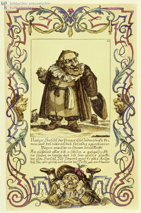 Nathan Hirschl, Head of the Jewish Community in Prague, Stereotypical Anti-Semitic Depiction (c. 1714) 